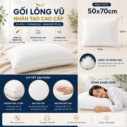 Gối Lông Vũ Nhân Tạo Aniva Home  | Êm Ái, Thoáng Khí, Nâng Đỡ Cổ Vai Gáy, Không Xẹp Lún 2