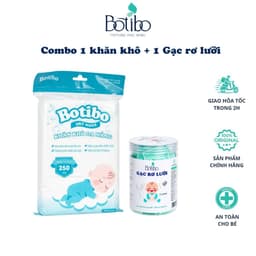 [ COMBO THƯỜNG DÙNG ] Gạc rơ lưỡi + giấy khô đa năng botibo kids cho bé an toàn tiết kiệm tiện lợi Botibo kids 1