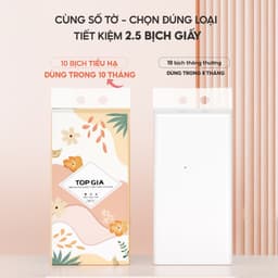 Khăn giấy vệ sinh treo tường Tiểu Hạ TopGia 1000 tờ làm từ bột gỗ thiên nhiên, an toàn, 6 bịch hoặc 10 bịch 6