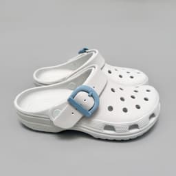 Dép sục nhựa đúc nam nữ Buckle khuy sắt và khuy nhựa, sục unisex cài khuy tặng kèm charm, sticker trang trí 2