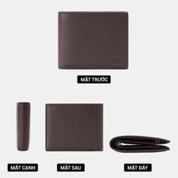 [4-25/9 TẶNG QUÀ TRUNG THU 599K] Ví Da Nam LECOS LV18 Da Bò Thật Nhiều Ngăn Thẻ Nhỏ Gọn Bỏ Túi 6