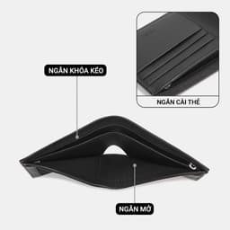 [4-25/9 TẶNG QUÀ TRUNG THU 599K] Ví Da Nam LECOS LV18 Da Bò Thật Nhiều Ngăn Thẻ Nhỏ Gọn Bỏ Túi 5
