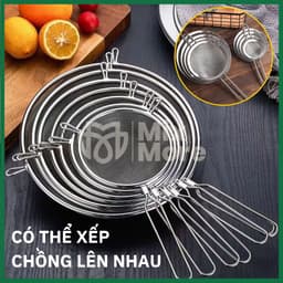 Rây lọc inox lưới mịn nhiều size, rây bột, matcha, rây cháo, sữa, vớt đồ chiên rán,..đa năng Mixmore 9