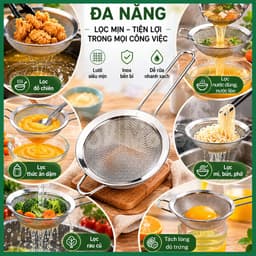 Rây lọc inox lưới mịn nhiều size, rây bột, matcha, rây cháo, sữa, vớt đồ chiên rán,..đa năng Mixmore 8