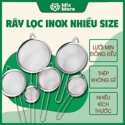 Rây lọc inox lưới mịn nhiều size, rây bột, matcha, rây cháo, sữa, vớt đồ chiên rán,..đa năng Mixmore 1