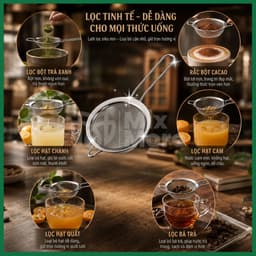 Rây lọc inox lưới mịn nhiều size, rây bột, matcha, rây cháo, sữa, vớt đồ chiên rán,..đa năng Mixmore 6