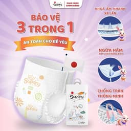 (COMBO 2 BỊCH) Tã Bỉm Dán/Quần Supdry Trắng Siêu Mềm Mịn, Khô Thoáng Cho Bé Size NB/S/M/L/XL/XXL/3XL/4XL 9