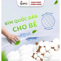 (COMBO 2 BỊCH) Tã Bỉm Dán/Quần Supdry Trắng Siêu Mềm Mịn, Khô Thoáng Cho Bé Size NB/S/M/L/XL/XXL/3XL/4XL 8