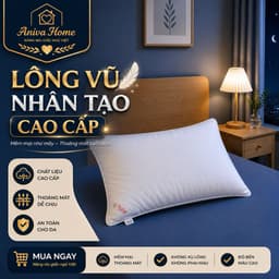 Gối Lông Vũ Nhân Tạo Aniva Home  | Êm Ái, Thoáng Khí, Nâng Đỡ Cổ Vai Gáy, Không Xẹp Lún 1