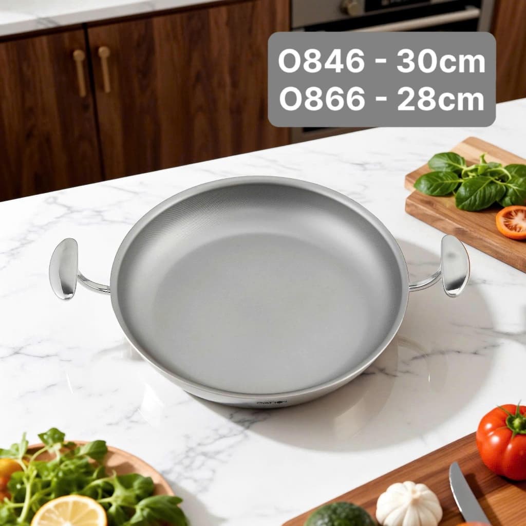 CHẢO NƯỚNG OYATTON INOX KHÔNG DÍNH VI ĐIỂM 28CM/30CM