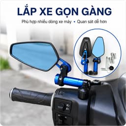 Gương gù xe máy CRG đa màu, gương xe máy CRG nhỏ gọn lắp chân gương tiện lợi 7