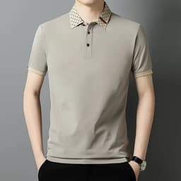 Áo thun nam viền sọc cổ C áo polo sọc vàng  màu đỏ vải mềm chất mịn hàng chuẩn đẹp 5