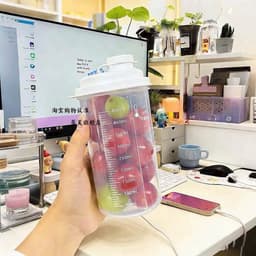 Set 3 Bình Nhựa Có Chia Vạch 450ml, Bình Đựng Nước Cold Brew, Nước Ép, Hũ Đựng Đồ Đa Năng Tiện Lợi 1
