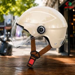 Mũ bảo hiểm 1/2 vân Camry có kính chắn gió - Gọn nhẹ, an toàn, thời trang với bảo hành 12 tháng. 6