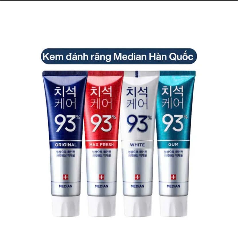 Kem Đánh Răng Median 93% Hàn Quốc Ngăn Ngừa Cao Răng 120g - Hương Bạc Hà Đen, Đỏ, Xanh Dương, Xanh Lam, Trắng
