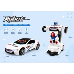 Xe Biến Hình Robot Tự Động Chạy pin có đèn Nhạc ( Pin đi kèm ) 4