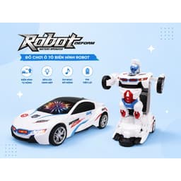 Xe Biến Hình Robot Tự Động Chạy pin có đèn Nhạc ( Pin đi kèm ) 3
