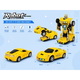 Xe Biến Hình Robot Tự Động Chạy pin có đèn Nhạc ( Pin đi kèm ) 7