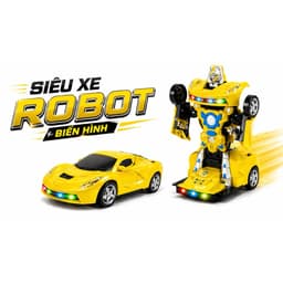 Xe Biến Hình Robot Tự Động Chạy pin có đèn Nhạc ( Pin đi kèm ) 8