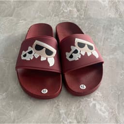 Dép mèo đeo kính màu đỏ hoạ tiết dập nổi đế mềm nhẹ đi êm chân form basic dép lê, boy phố, girl phố, đi trong nhà,sliper 3