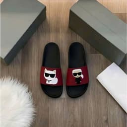 Dép mèo đeo kính màu đỏ hoạ tiết dập nổi đế mềm nhẹ đi êm chân form basic dép lê, boy phố, girl phố, đi trong nhà,sliper 7