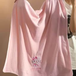 Set 2 khăn tắm khăn mặt Hello Kitty xinh xắn siêu mềm mịn thấm hút - Bộ 2 món khăn mặt & khăn tắm Hello Kitty cute 3