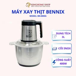 Máy Xay Thịt Làm Ruốc Cối Inox 3L Bennix BN-88MG, Máy Xay Rau Củ Thịt Cá Đa Năng Công Suất 400W 1