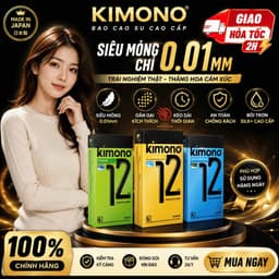 Bao Cao Su Kimono Xanh Dương, Thiết Kế Siêu Mỏng, Nhiều Gân Gai nhỏ, Đem Lại Cảm Giác Mới Lạ 8