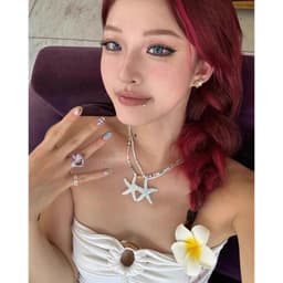Combo Vòng Cổ Ngôi Sao và Kẹp Tóc Hoa Phụ Kiện Biển Hot Trend Ocean Charm 8