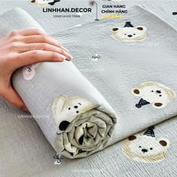 Gối Nằm Cotton Đũi Xơ Đậu Lành Kích Thước 45x65cm - Mềm Mại , Thoáng Mát 9