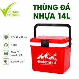 Phích Đá Giữ Nhiệt Việt Nhật Có Van Xả Quai Xách GD231 - Thùng Giữ Đá Giữ Lạnh Việt Nhật Đi Dã Ngoại 8