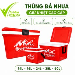 Phích Đá Giữ Nhiệt Việt Nhật Có Van Xả Quai Xách GD231 - Thùng Giữ Đá Giữ Lạnh Việt Nhật Đi Dã Ngoại 1