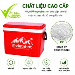 Phích Đá Giữ Nhiệt Việt Nhật Có Van Xả Quai Xách GD231 - Thùng Giữ Đá Giữ Lạnh Việt Nhật Đi Dã Ngoại 5