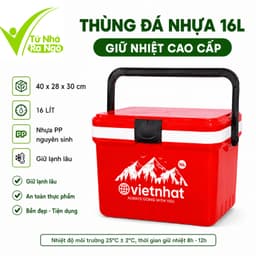 Phích Đá Giữ Nhiệt Việt Nhật Có Van Xả Quai Xách GD231 - Thùng Giữ Đá Giữ Lạnh Việt Nhật Đi Dã Ngoại 9