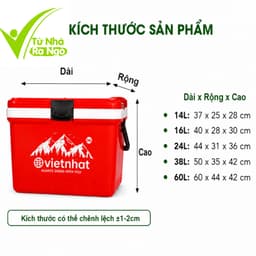 Phích Đá Giữ Nhiệt Việt Nhật Có Van Xả Quai Xách GD231 - Thùng Giữ Đá Giữ Lạnh Việt Nhật Đi Dã Ngoại 6