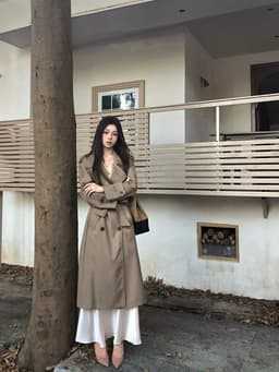 Áo Khoác Măng Tô Dáng Dài Cổ Vest Thắt Đai Eo Thanh Lịch Phong Cách Hàn Quốc Mặc Đi Làm Đi Chơi Đi Hẹn Hò Chali AZ809 7