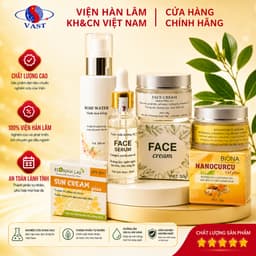 Combo skincare chăm sóc da mặt  dưỡng ẩm trắng da - Sản Phẩm Viện Hàn Lâm KH&CN Việt Nam 5 món 1