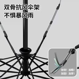 TH_Ô Dù Bấm Tự Động 10Nan Kép Chống UV50+, Đóng Mở Nhanh, Thiết Kế Công Thái Học | Móc Khoá Giữ Tay Cầm 5