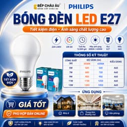Bóng đèn LED PHILIPS tiết kiệm điện Essential E27 5W 7W 9W 11W 13W (vàng, trắng) (01 bóng) - Đèn Philips BẾP CHÂU ÂU 2