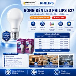 Bóng đèn LED PHILIPS Bulb A60 bảo vệ mắt Mycare, Công suất (4W,6W,8W,10W,12W) (01 bóng) BẾP CHÂU ÂU 2