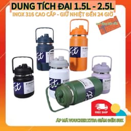Bình Giữ Nhiệt 2.5L – 2L – 1.5L  Inox 316  Cao Cấp FIT Bình Đựng Nước Giữ Nhiệt Khổng Lồ Cho Dân Thể Thao Tài Xế 1
