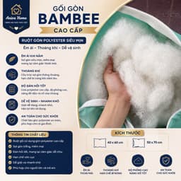 Gối Nằm Và Gối Ôm Bambee Aniva Home - Gòn Polyester Cao Cấp Êm Ái Thoáng Khí Độ Phồng Cao 2