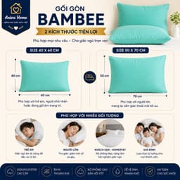 Gối Nằm Và Gối Ôm Bambee Aniva Home - Gòn Polyester Cao Cấp Êm Ái Thoáng Khí Độ Phồng Cao 3