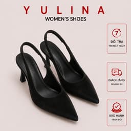 Giày cao gót 𝙔𝙐𝙇𝙄𝙉𝘼 5 phân quai hậu mũi nhọn chất tuyết nhung siêu xịn ( TA18 ) 1