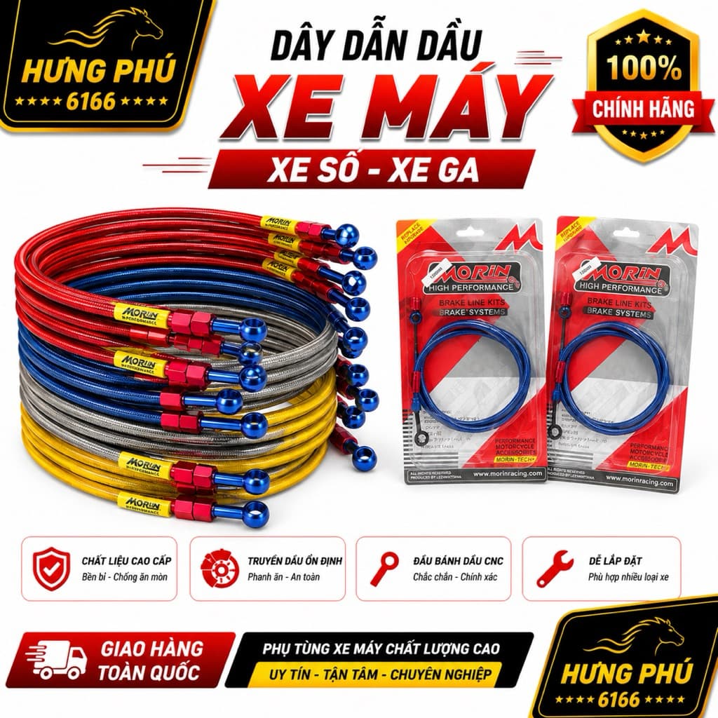 Dây dẫn dầu xe máy .đầu nhôm CNC cao cấp