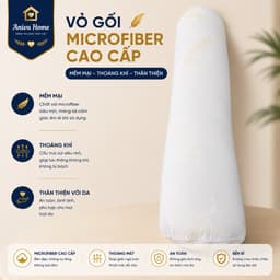 Gối Ôm Lông Vũ Nhân Tạo Aniva Home 35x100cm - Gối Ôm Cao Cấp Siêu Mềm, Độ Phồng Cao, Khóa Kéo 3