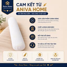 Gối Ôm Lông Vũ Nhân Tạo Aniva Home 35x100cm - Gối Ôm Cao Cấp Siêu Mềm, Độ Phồng Cao, Khóa Kéo 6