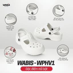 [Tặng Charm + Móc Khóa Chính Hãng] Dép Sục WABIS Platform Happiness V1 Đế 3cm Thoáng Khí, Êm Chân, Chống Trượt [WPH-V1] 7