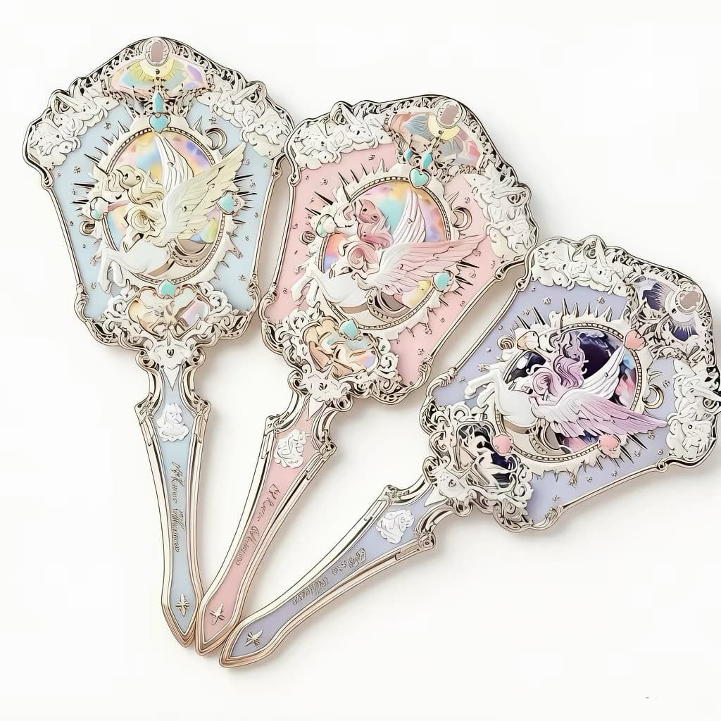 { Hàng Có Sẵn } Gương Trang Điểm Cầm Tay Kỳ Lân Flower Knows Knight Unicorn Collection