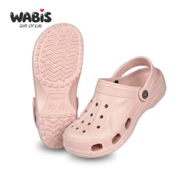 [Tặng Charm+Móc Khóa Chính Hãng]Dép Sục Màu Hồng WABIS Đế Cao 3cm Không Thấm Nước, Chống Trượt[WUC-V2] [LÙI 1 SIZE] 3